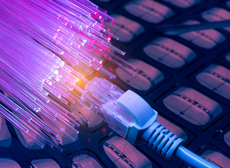Representación de red de fibra óptica Netcond
